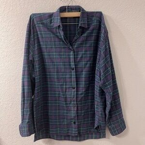 Woolrich Women’s Vintage Purple/green Plaid Flannel 100% Cotton‎ Shirt- Small